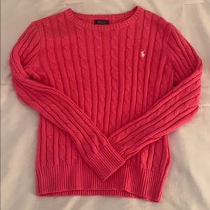 Pink Polo cardigan sweater